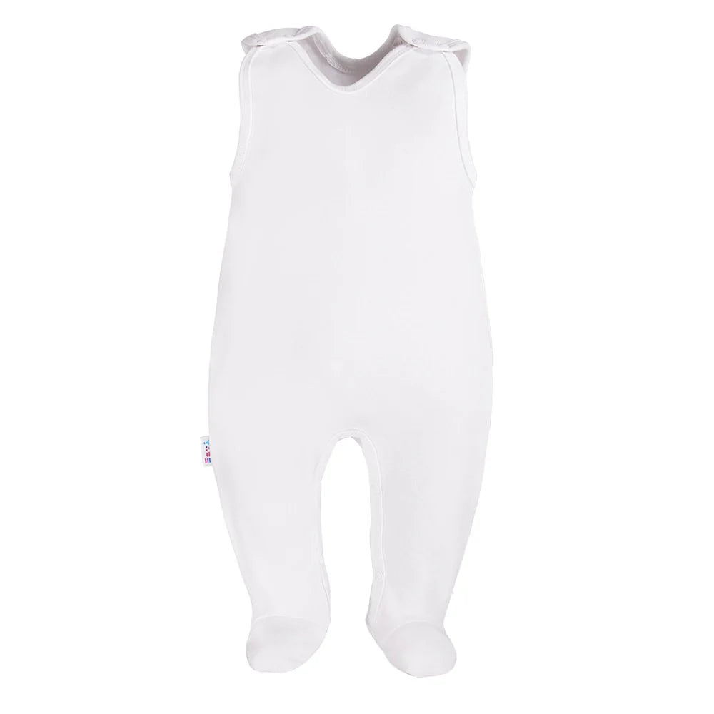 Early Baby Footed Dungarees - White Dungaree EEVI