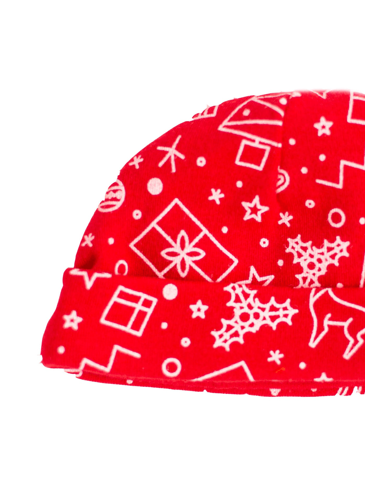 Festive round hat, Red, Premium 100% Organic Cotton Hat Tiny & Small