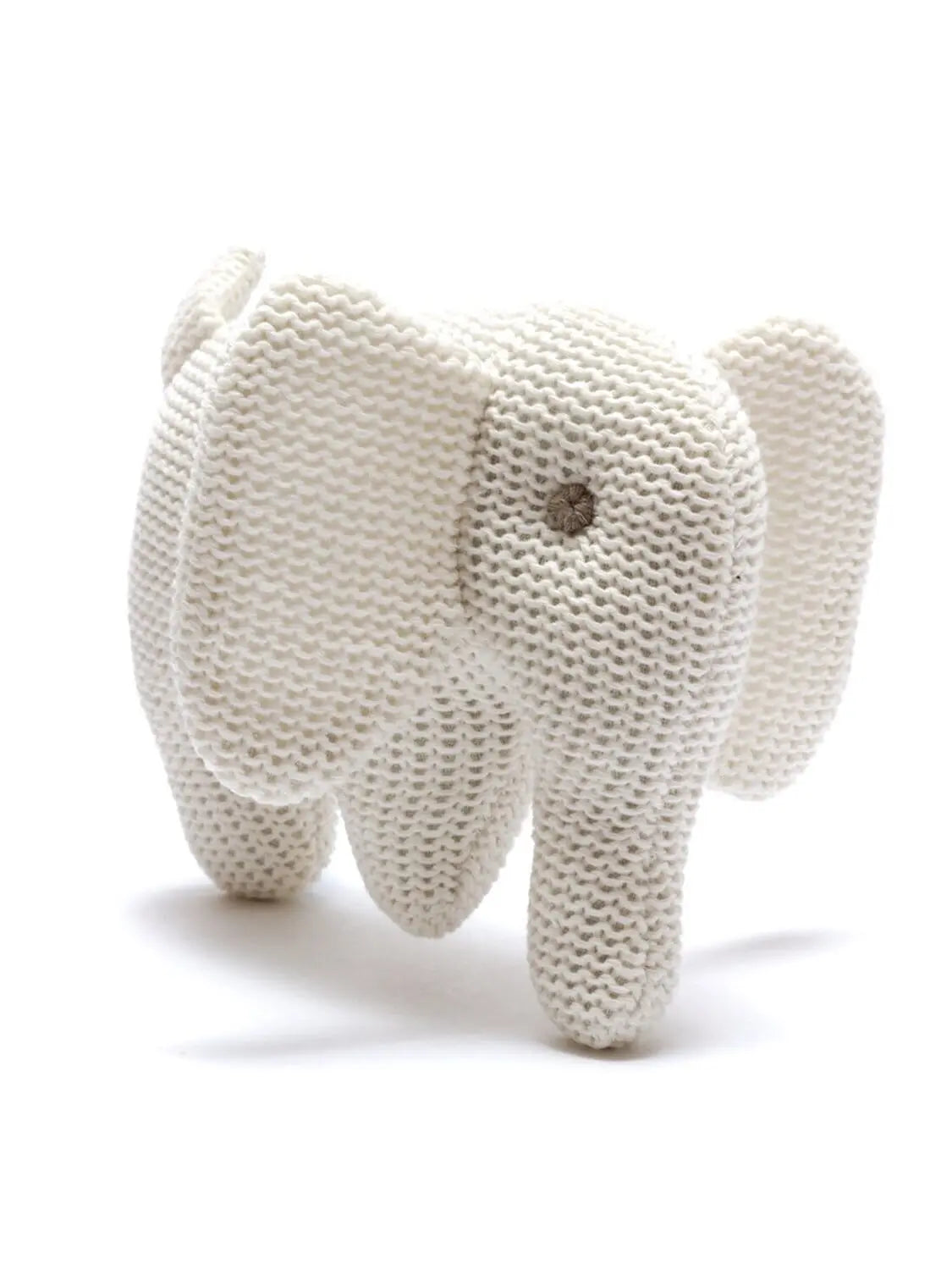 Organic Cotton Elephant Baby Rattle - White rattle Best Years