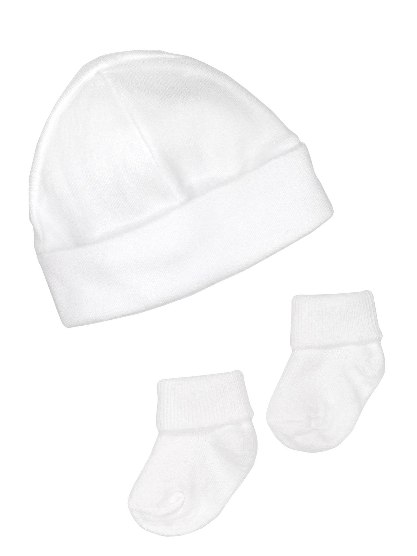 Premature Baby Hat and Socks Set - White Hat, Mitts & Booties Set Little Mouse Baby Clothing & Gifts