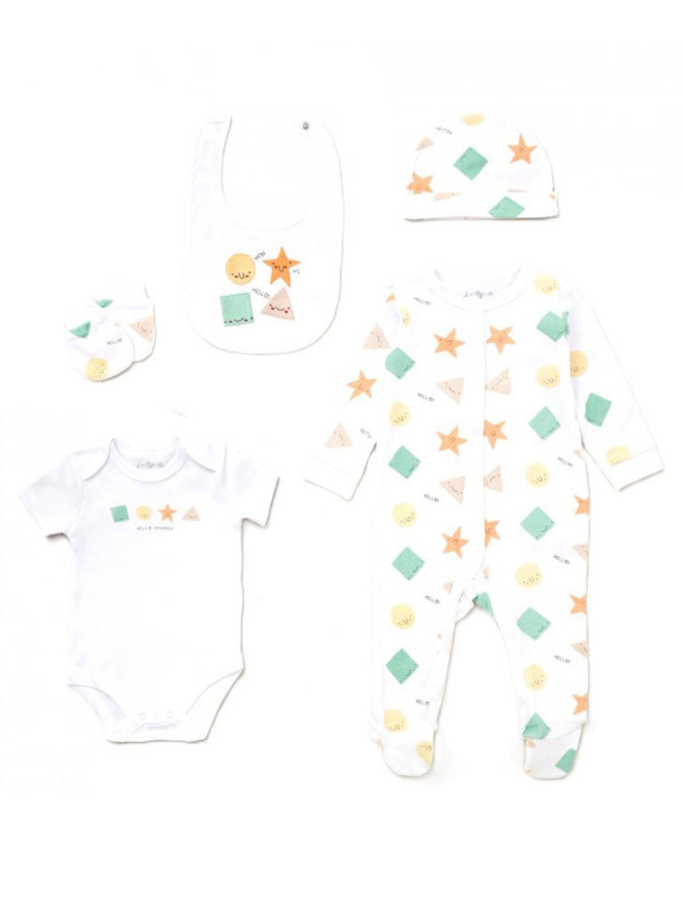 5 Piece 'shapes' gift set - 3 sizes Set Rock a Bye Baby