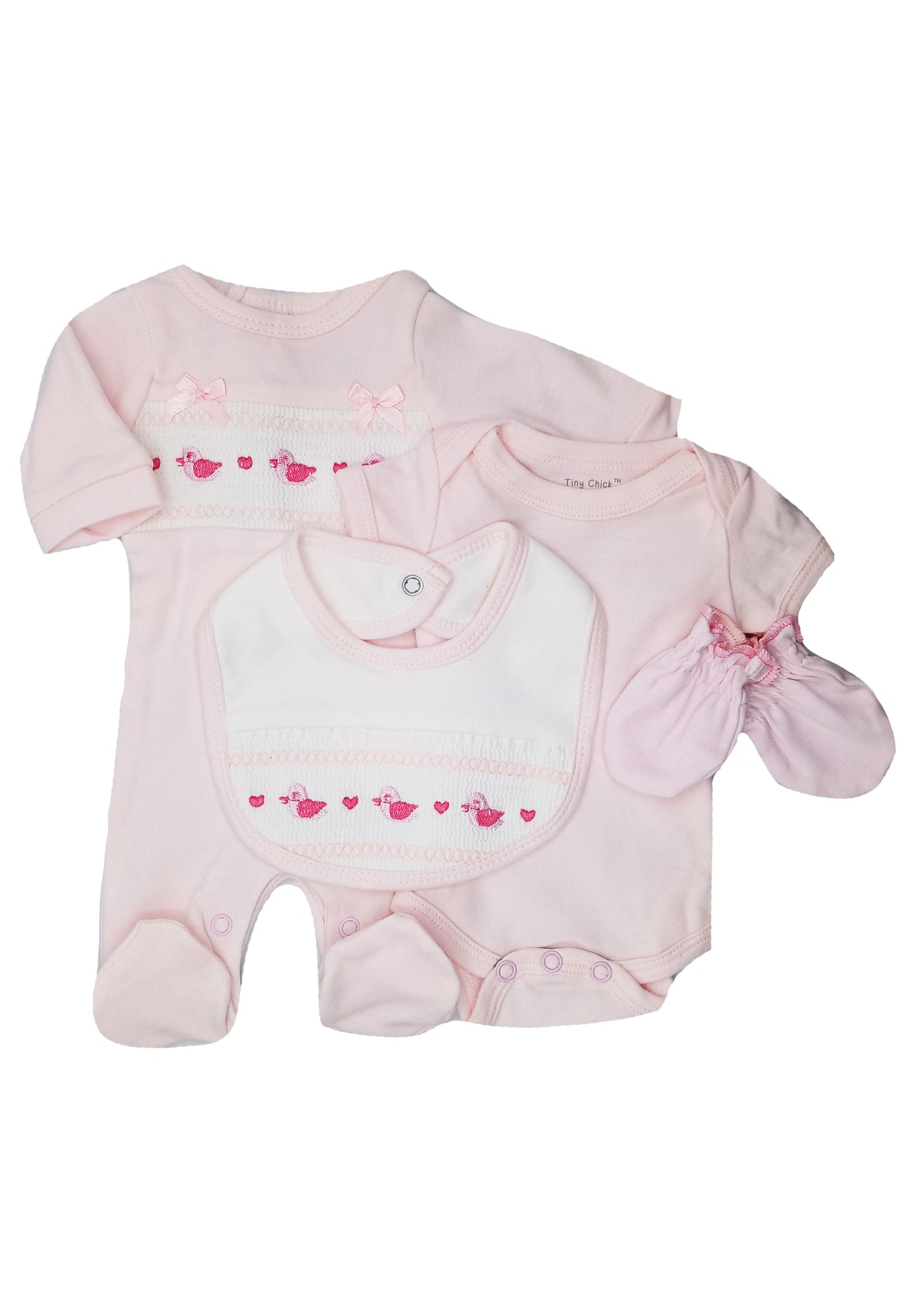Smocked "Ducks" 4 Piece Set Set Tiny Chick