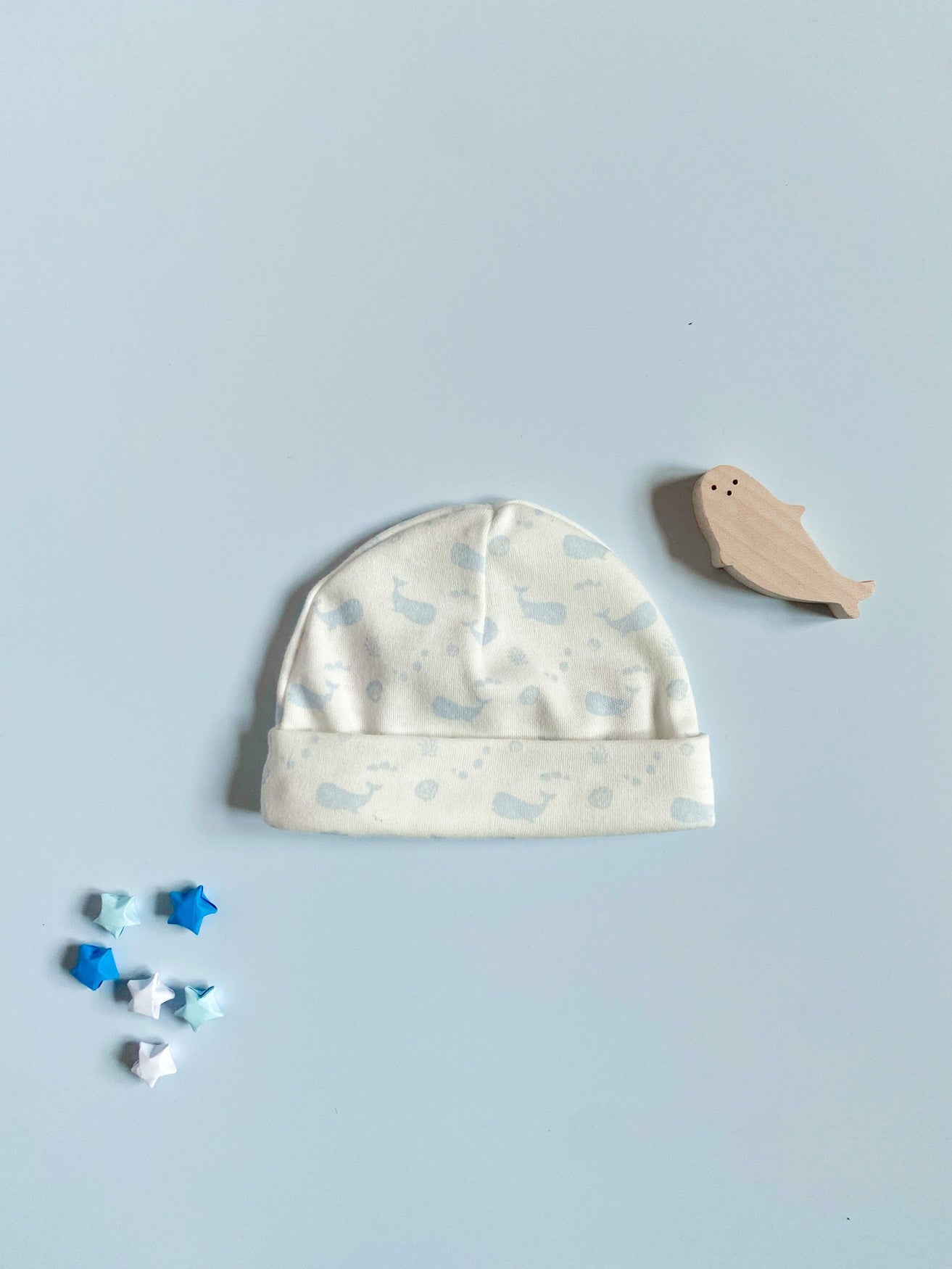 Premature Round Hat, Ocean Blue, Premium 100% Organic Cotton Hat Tiny & Small