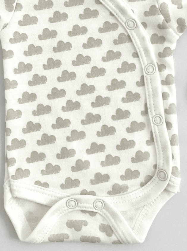 Bodysuit, Silver Cloud, Premium 100% Organic Cotton Bodysuit / Vest Tiny & Small