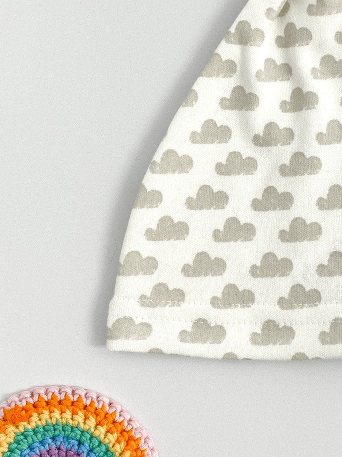 Knotted Hat, Silver Cloud, Premium 100% Organic Cotton Hat Tiny & Small