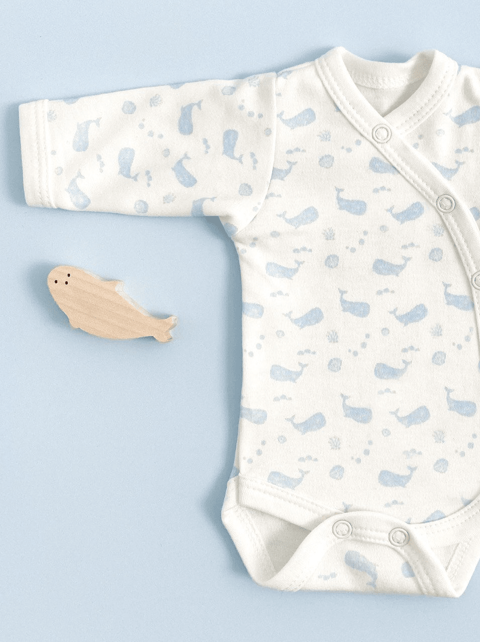 Premature Baby Bodysuit, Ocean Blue, Premium 100% Organic Cotton Bodysuit / Vest Tiny & Small