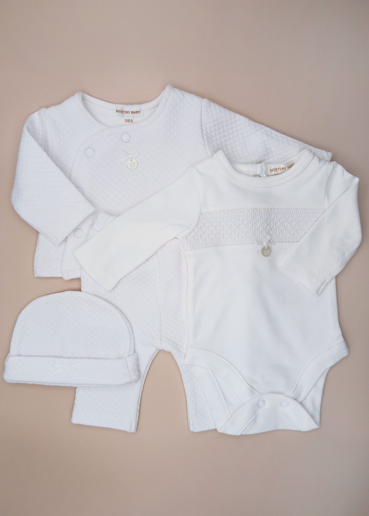 White Waffle Tiny Baby - Four Piece Set Outfit Mintini Baby