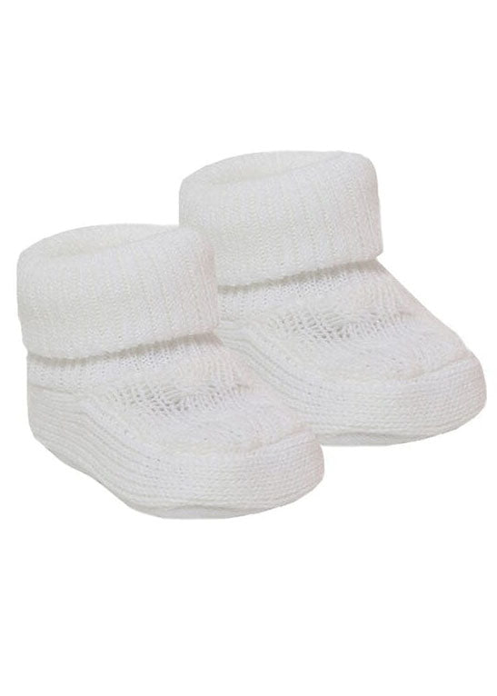 White Cable Knitted Booties