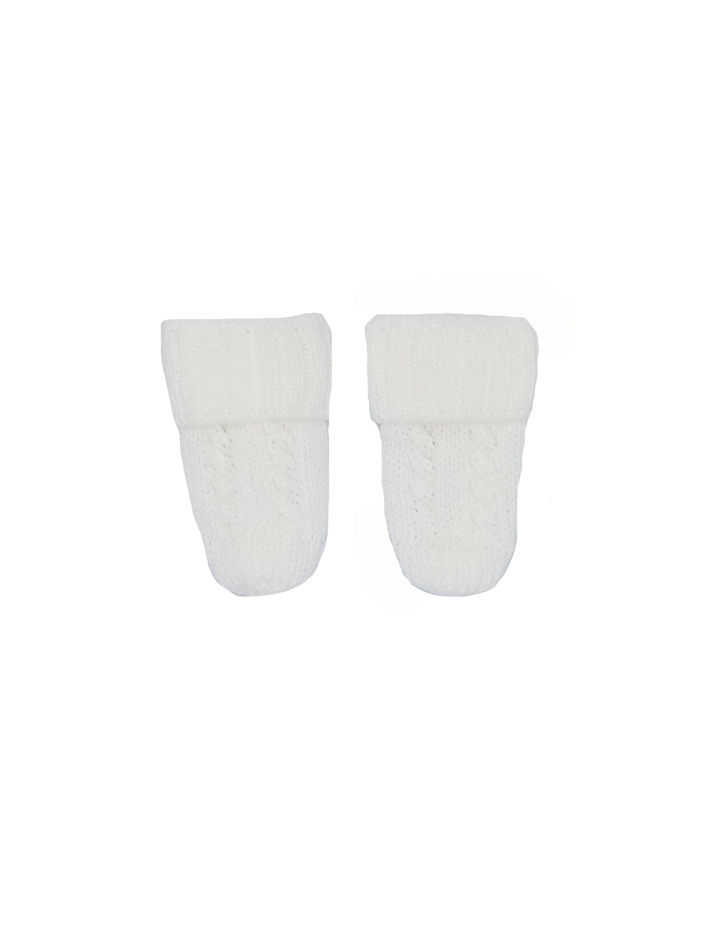 Tiny Baby Knitted Mittens, White Mittens Soft Touch