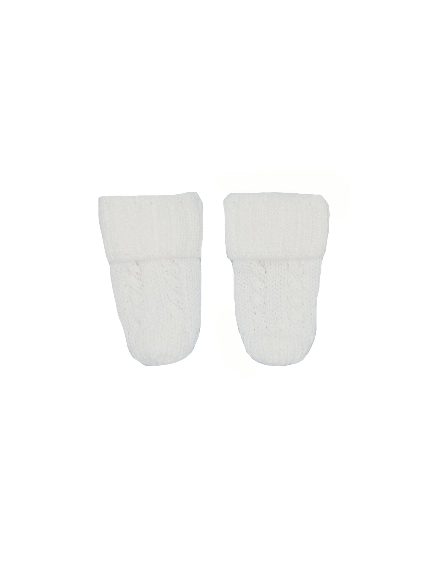 Tiny Baby Knitted Mittens, White Mittens Soft Touch