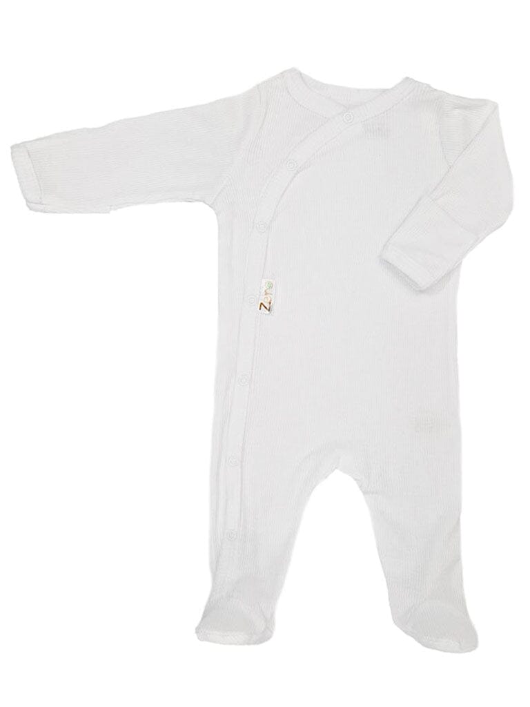 White Ribbed Sleepsuit Sleepsuit / Babygrow Soft Touch