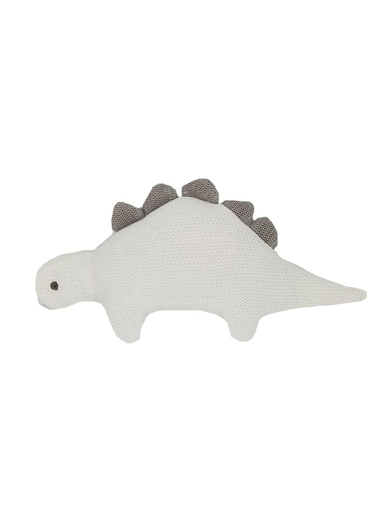 Crochet Stegosaurus Rattle, White Toy Best Years