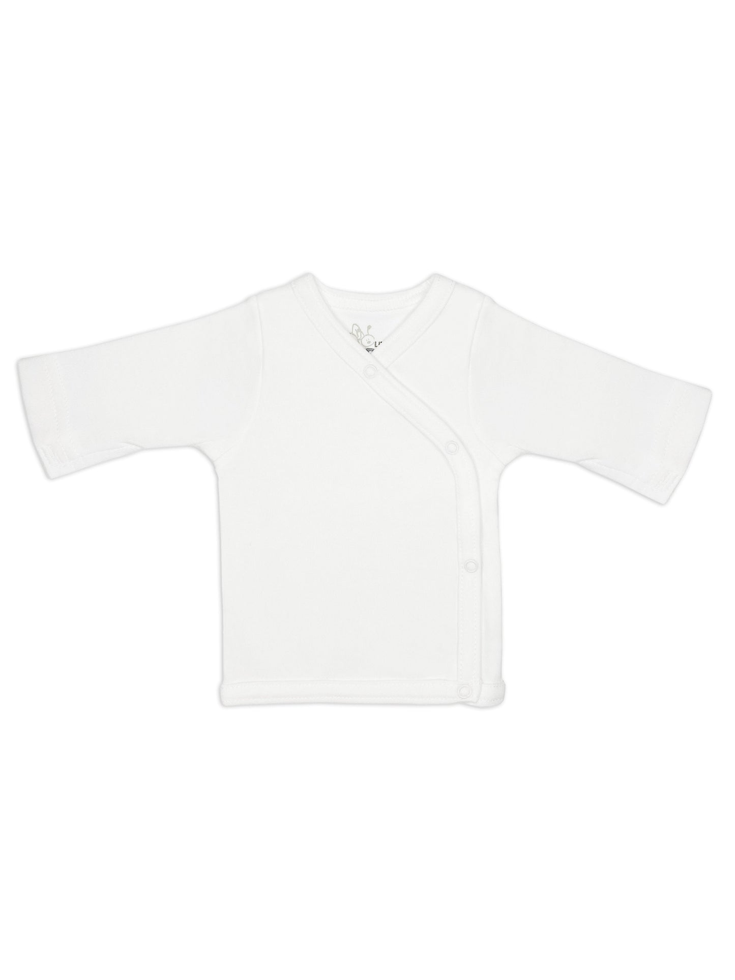 Organic Cotton White Wrap Shirt Bodysuit / Vest Fixoni