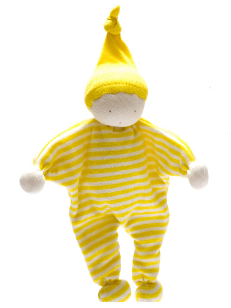 Organic Baby Comforter, Baby Buddy, Yellow & White Stripe Comforter Under The Nile