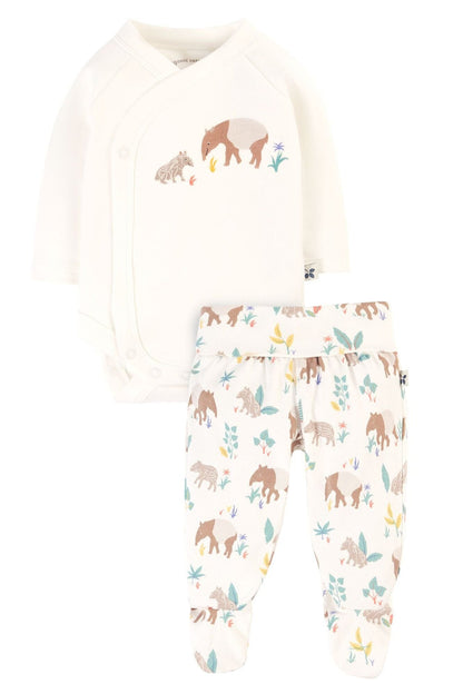 Frugi Organic Cotton Kimono Baby Outfit Sleepsuit / Babygrow Frugi 