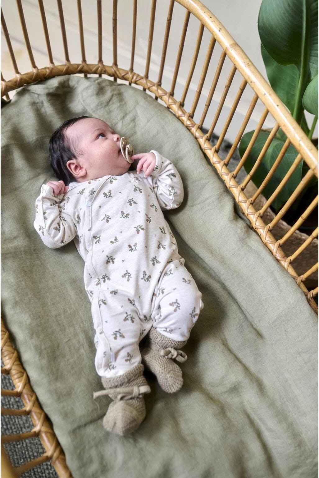 Oatmeal Flowery Playsuit Sleepsuit / Babygrow Noppies 