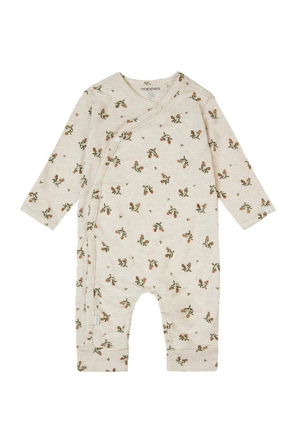 Oatmeal Flowery Playsuit Sleepsuit / Babygrow Noppies 