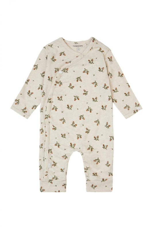 Oatmeal Flowery Playsuit Sleepsuit / Babygrow Noppies 