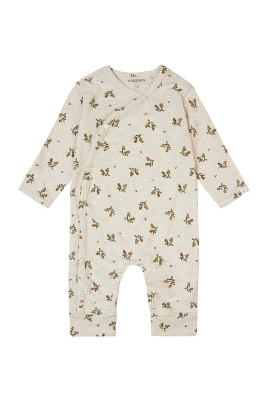 Oatmeal Flowery Playsuit Sleepsuit / Babygrow Noppies 