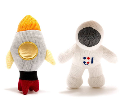 Best Years Ltd - Space Rocket Baby Rattle Knitted