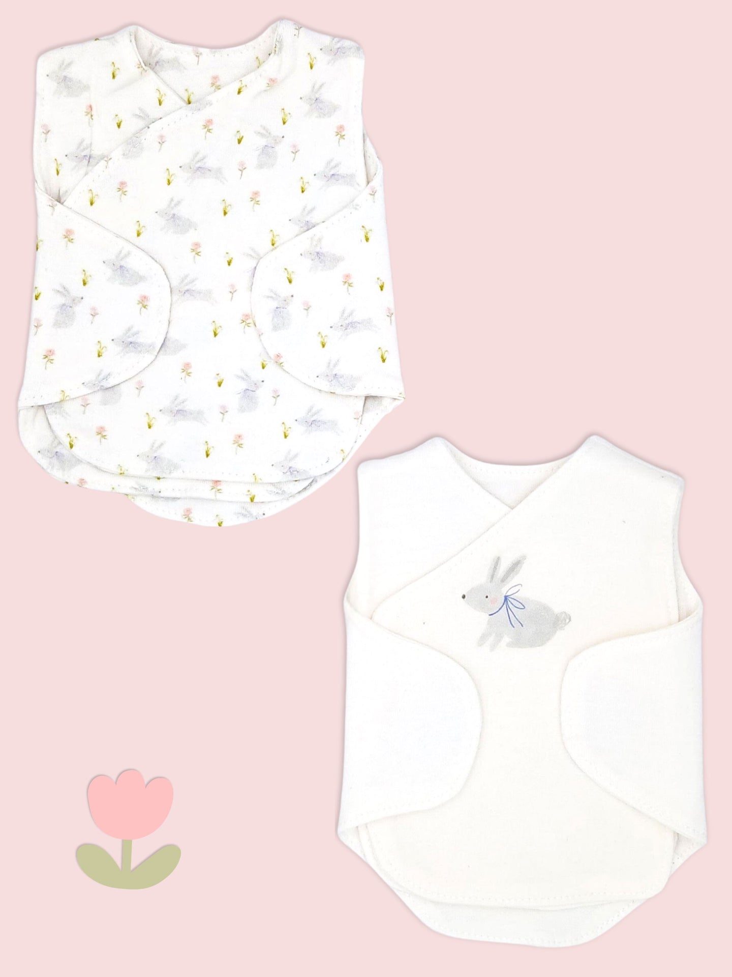 Neonatal Vest 2 Pack, Organic Cotton, Cottontail Bodysuit / Vest Little Dreamer 
