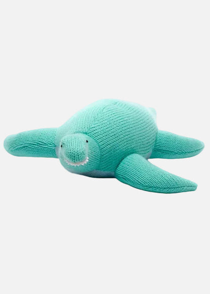 Knitted Plesiosaurus Dinosaur Baby Rattle - Ice Blue Best Years