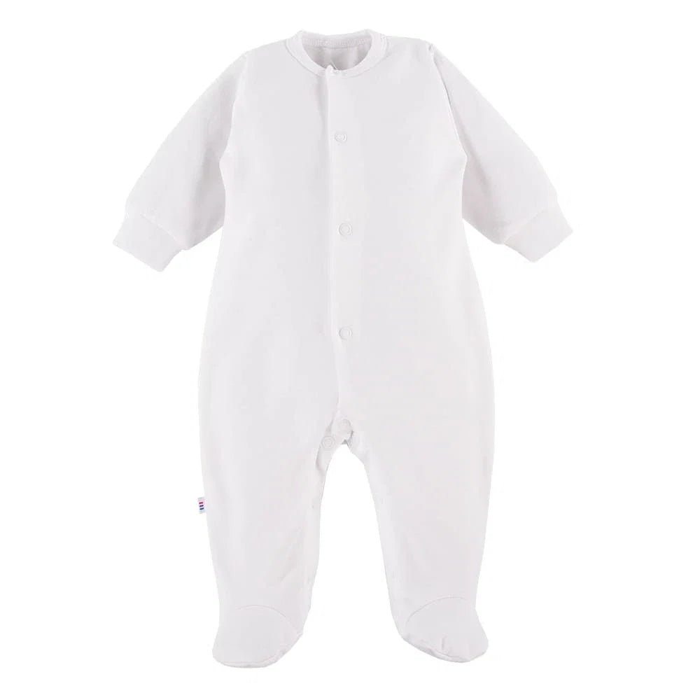 Early Baby Footed Sleepsuit - White Sleepsuit / Babygrow EEVI 