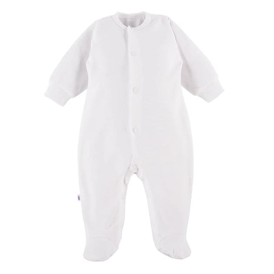 Early Baby Footed Sleepsuit - White Sleepsuit / Babygrow EEVI 