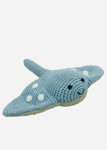 Fair Trade Crochet Stingray Baby Rattle Organic Cotton Best Years