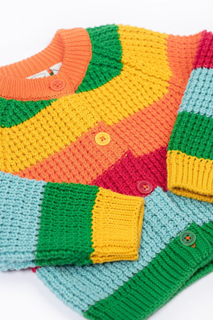 Frugi Organic Cotton Rainbow Cuddly Cardigan Cardigan / Jacket Frugi 