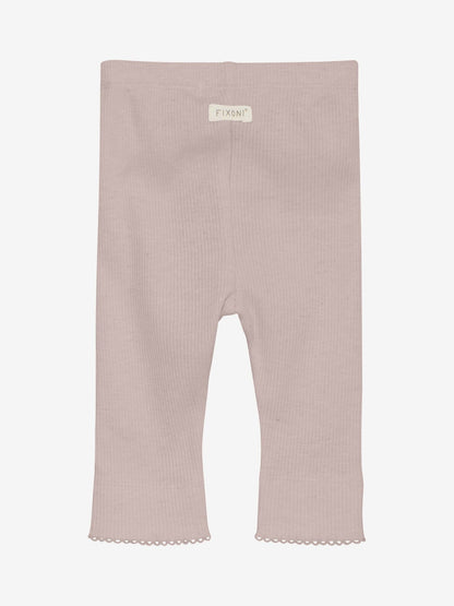 Pale Mauve Patterned Trousers Trousers / Leggings Fixoni 