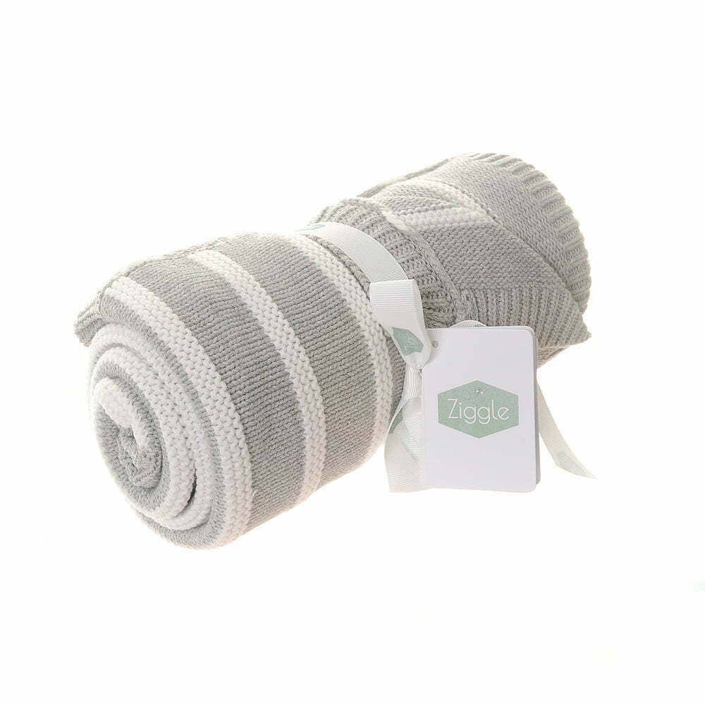 Ziggle Baby - Grey and White Stripes Blanket Blanket Ziggle Baby 