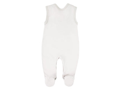 Early Baby Top & Puppy Footed Dungarees Set - Cream Dungaree EEVI 