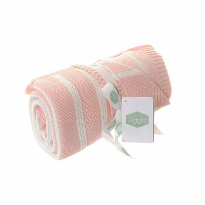 Ziggle Baby - Pink and White Stripes Blanket Blanket Ziggle Baby 