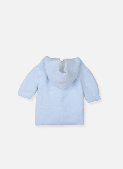 Baby Blue Knitted Baby Jacket - 3 Buttons Cardigan / Jacket La Manufacture de Layette 