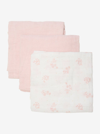 3 Pack, Organic Cotton Muslins, Veiled Rose, 65 x 65 cm Blanket Pippi 
