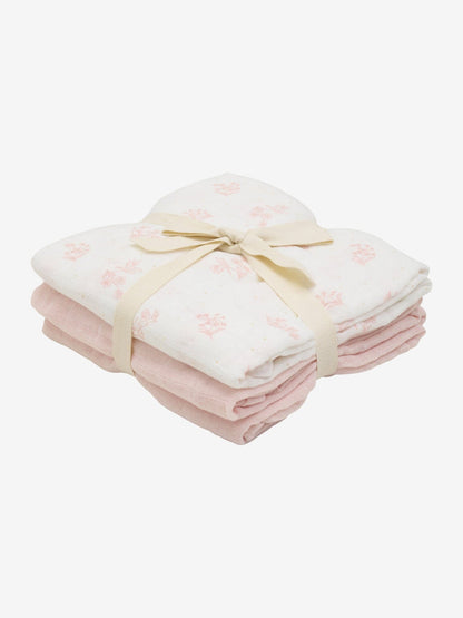 3 Pack, Organic Cotton Muslins, Veiled Rose, 65 x 65 cm Blanket Pippi 
