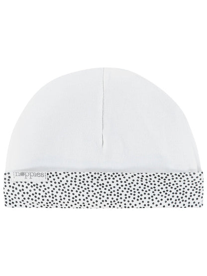 White Polka Dot Hat - Reversible Hat Noppies 