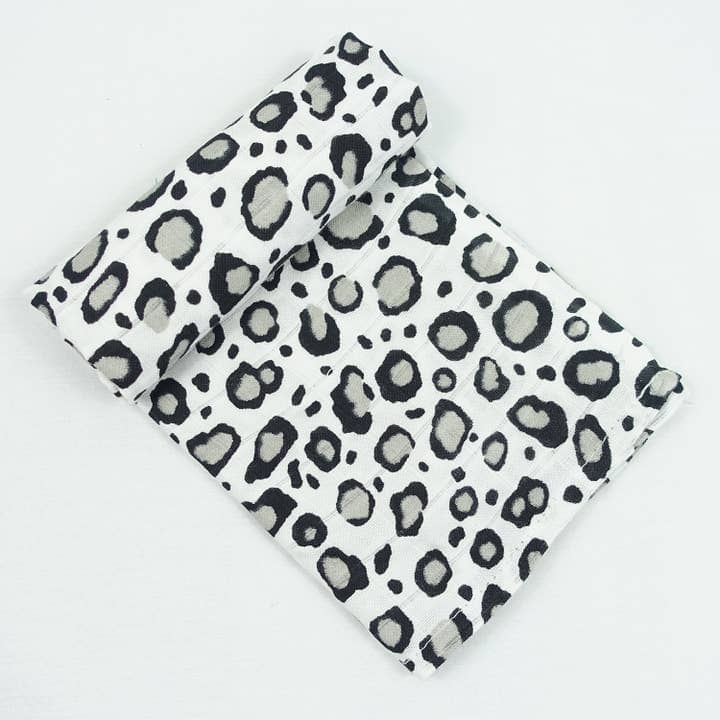 MuslinZ Bamboo/Organic Cotton Swaddle Blanket Leopard Print - 120x120cm Muslin Muslinz 