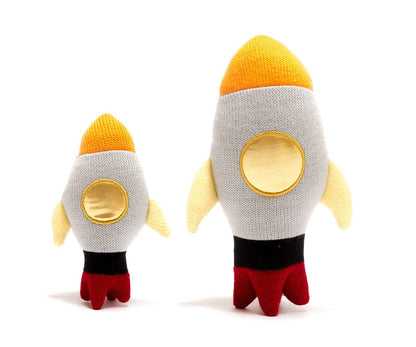 Best Years Ltd - Space Rocket Baby Rattle Knitted