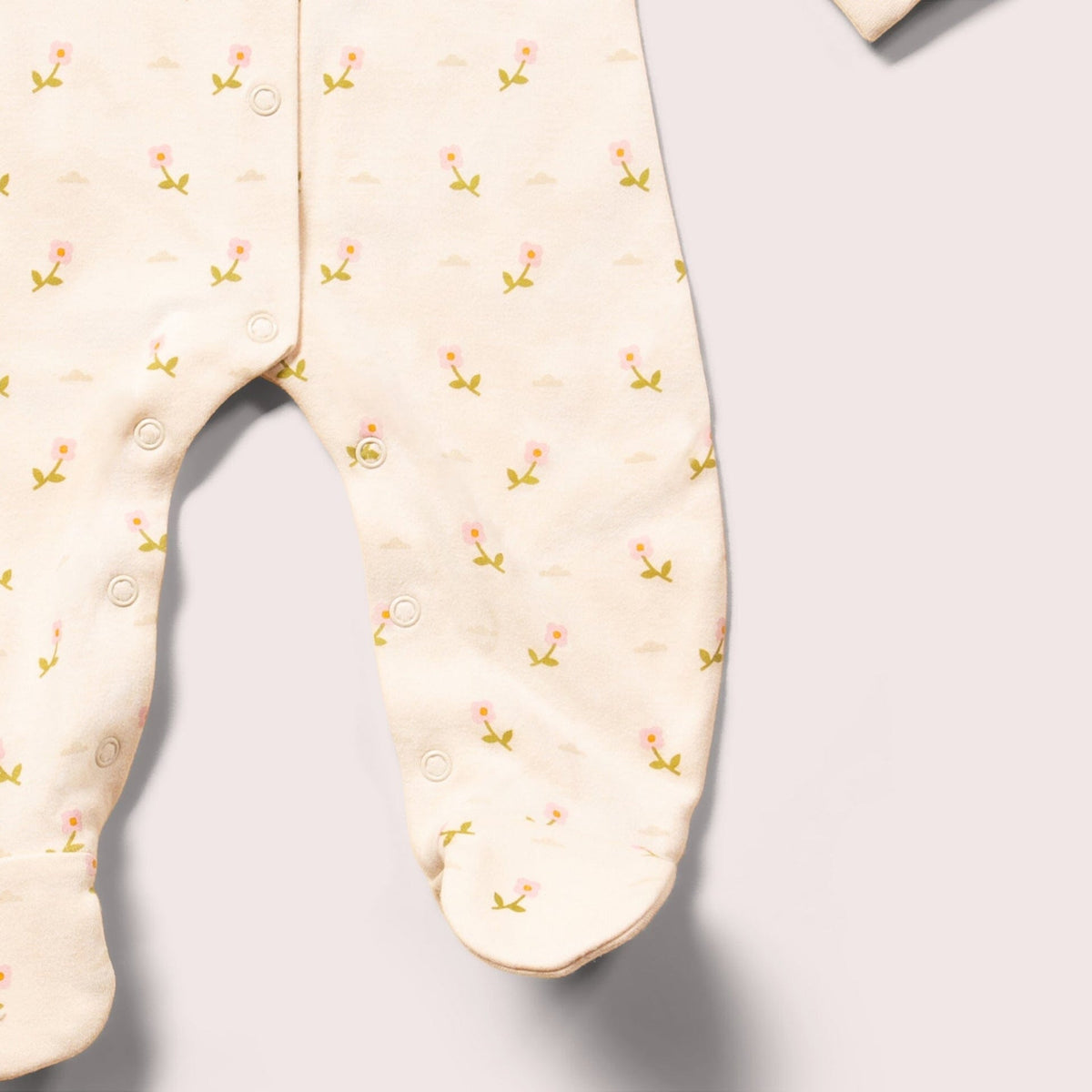 Little Green Radicals Pink Flowers Organic Babygrow