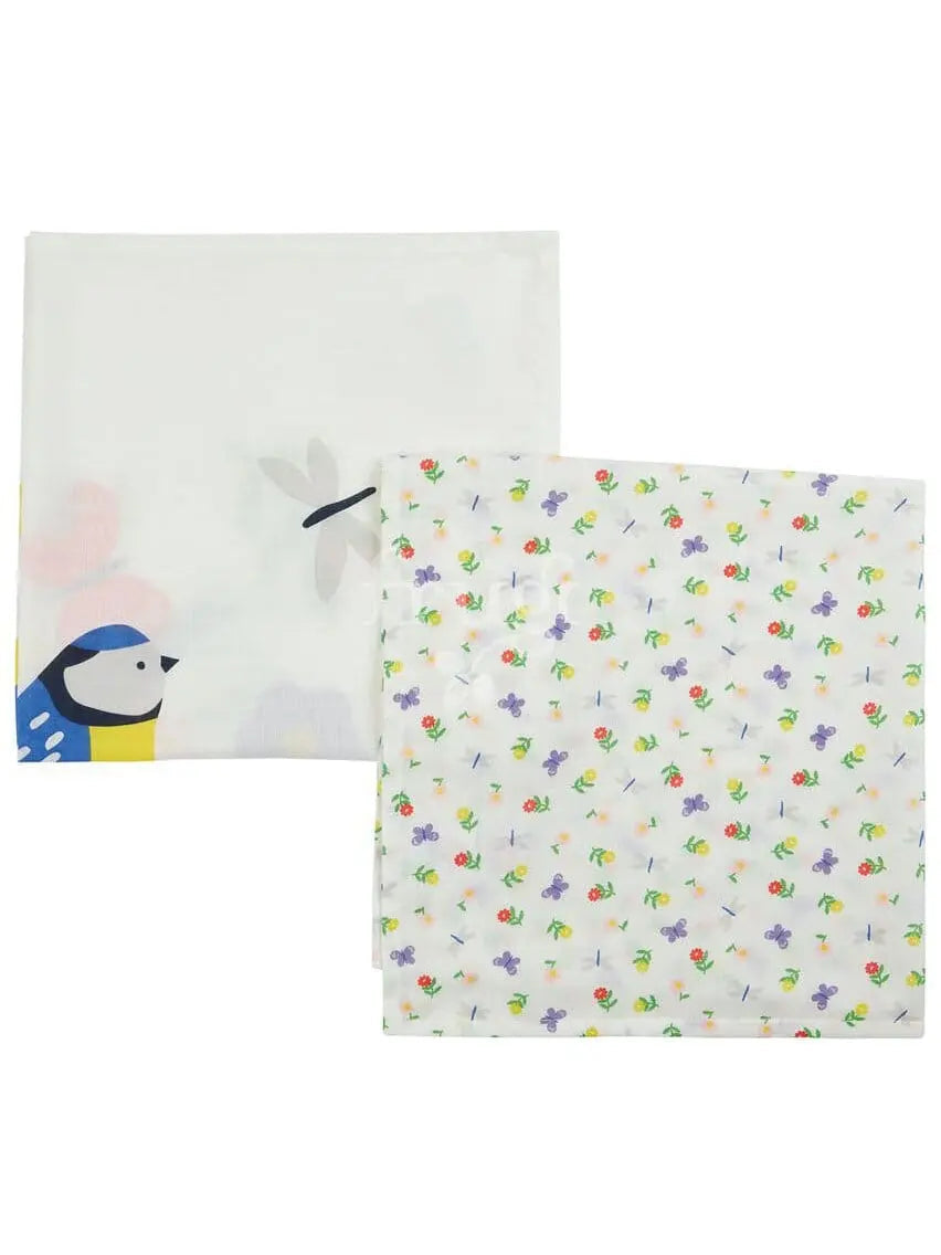 Organic Cotton Floral Bird Muslin 2 Pack by Frugi Muslin Frugi 