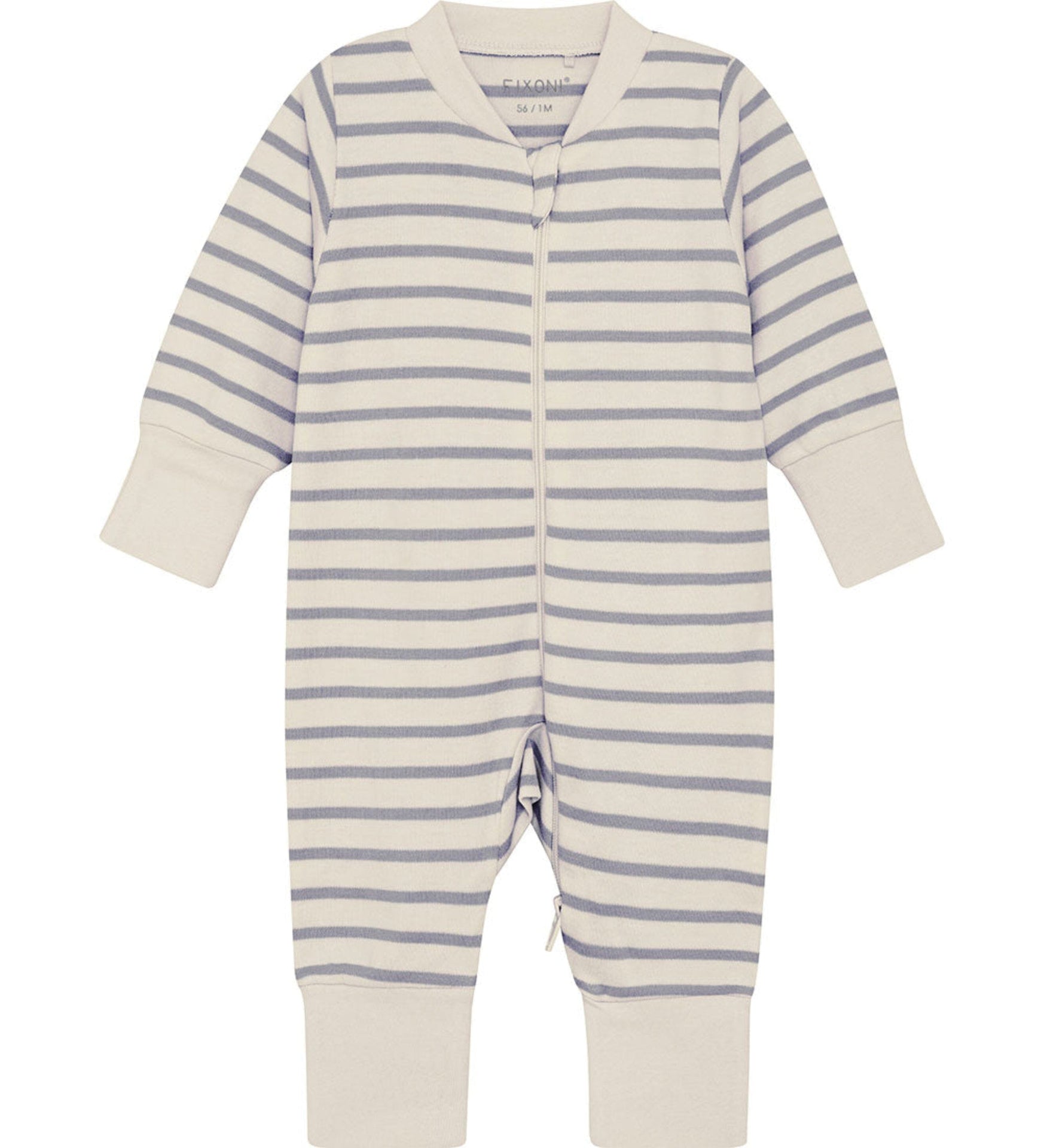 Organic Cotton Blue and Cream Striped Onesie Sleepsuit / Babygrow Fixoni 