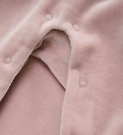 Dusky Pink and Heart Organic Cotton Velour Dungarees & Bodysuit Outfit Fixoni 