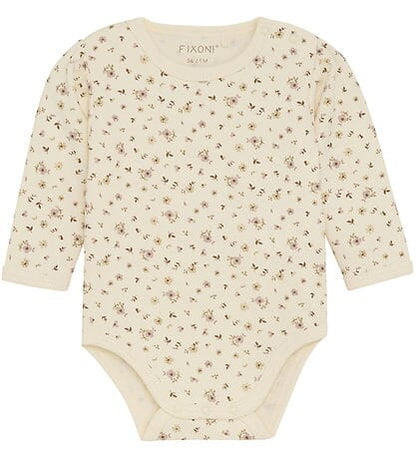 Dusky Pink Flowery Organic Cotton Dungarees & Bodysuit Outfit Fixoni 