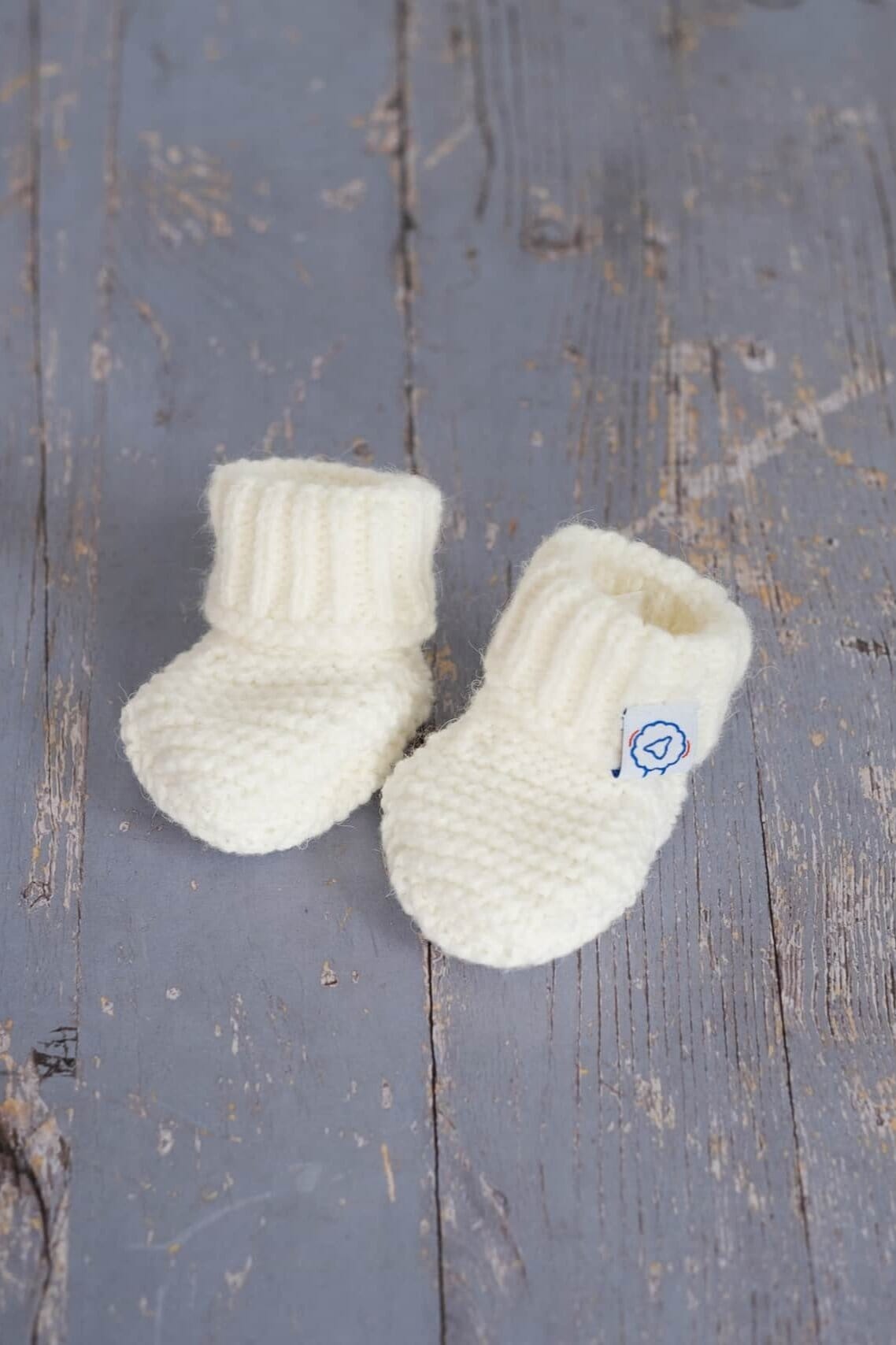 Ecru Knitted Booties Booties La Manufacture de Layette 