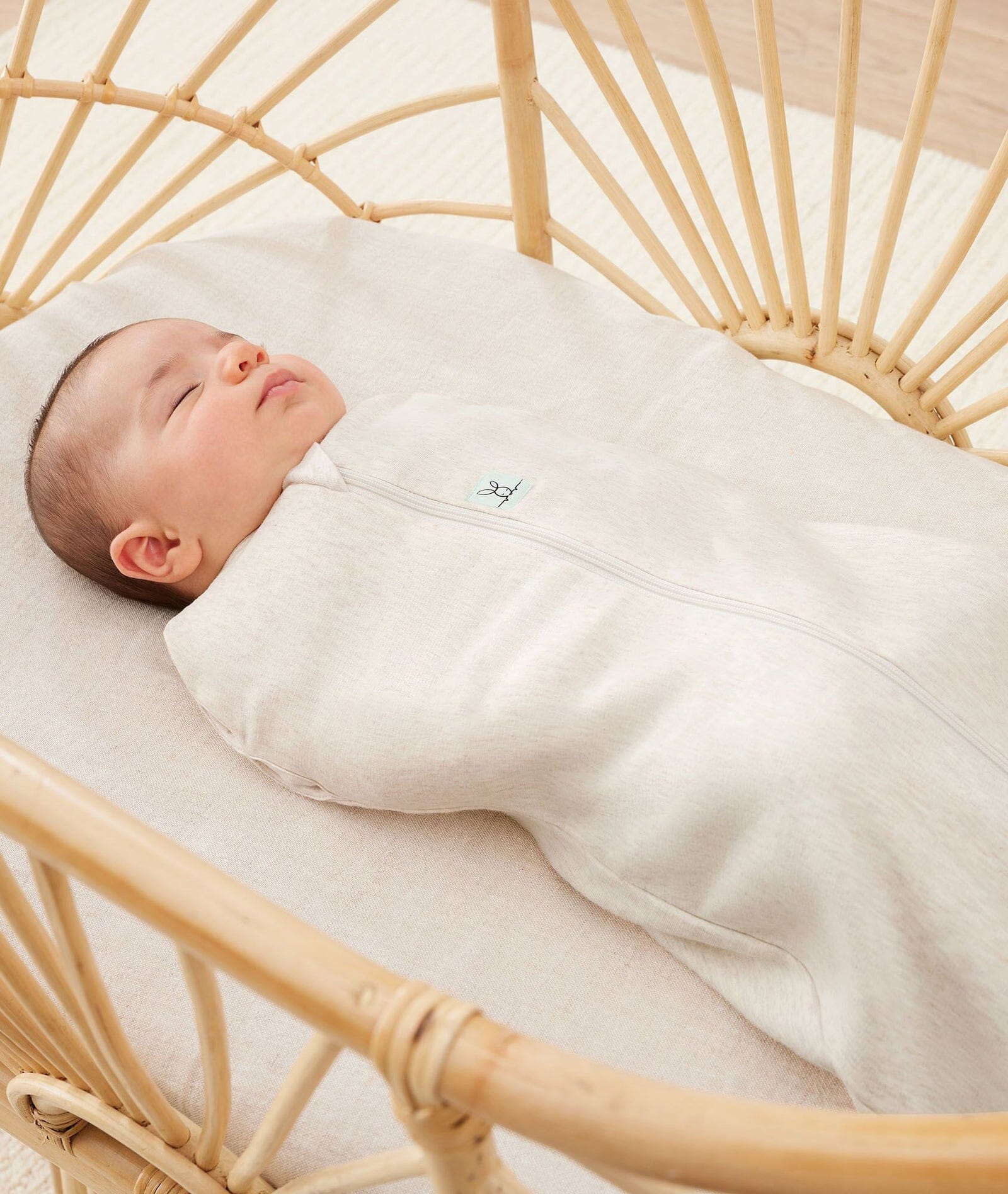 Ergopouch - Organic All Year Cocoon Swaddle Bag -Oatmeal Marle -1 Tog Sleeping Bag ErgoPouch - Australia 
