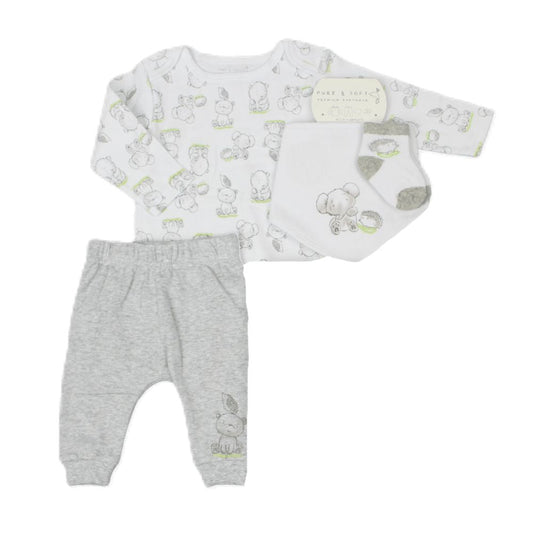 Elephant and Hedgehog 4 Piece Gift Set Pure & Soft