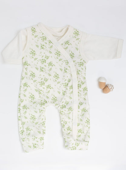 Dungaree & Top Set, Apple Floral, Premium 100% Organic Cotton Dungaree Tiny & Small 