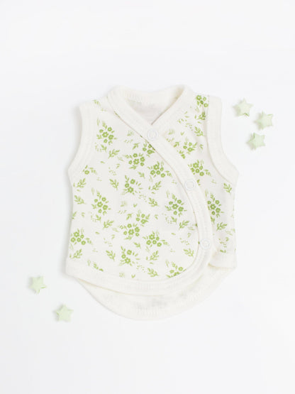 Incubator Vest, Apple Floral , Premium 100% Organic Cotton Bodysuit / Vest Tiny & Small 